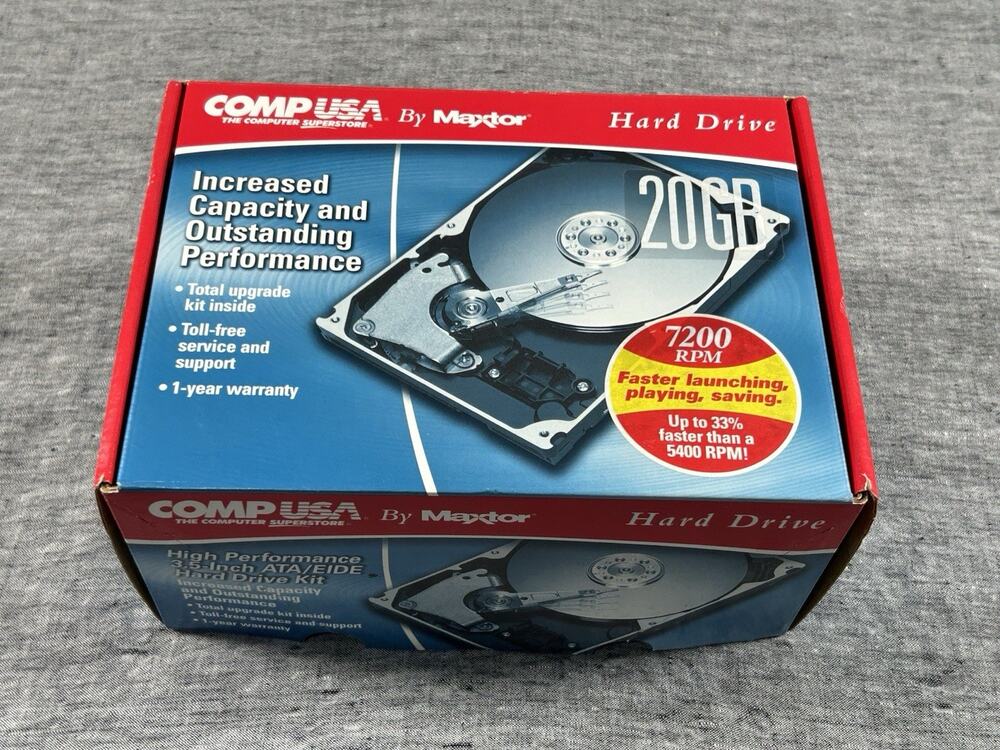 Comp USA Maxtor Hard Drive 20 GB 3.5" ATA EIDE Windows Macintosh Computers